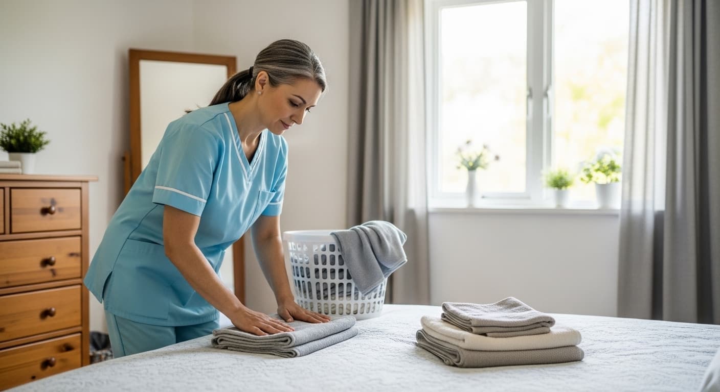 Caregiver hugging senior
